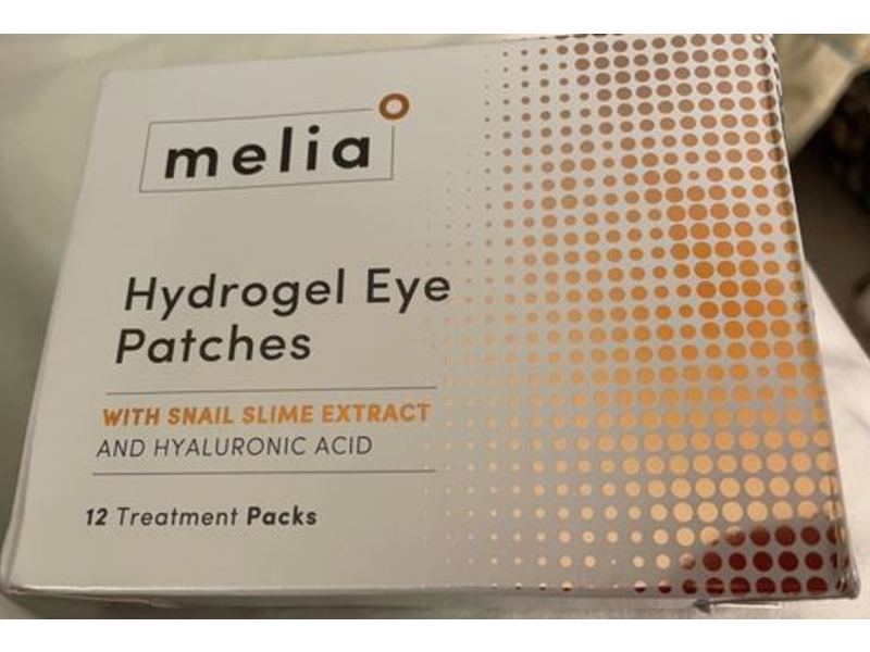 Melia Hydrogel Eye Patches, Snail Slime Extract, 12 Count