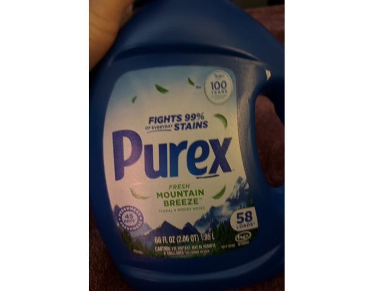 Purex Lquid Laundry Detergent, Fresh Mountain Breeze, 58 Loads, 66 fl oz/1.95 L