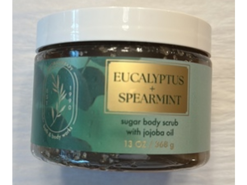 Bath & Body Works Jojoba Oil Sugar Body Scrub, Eucalyptus + Spearmint, 13 oz/368 g
