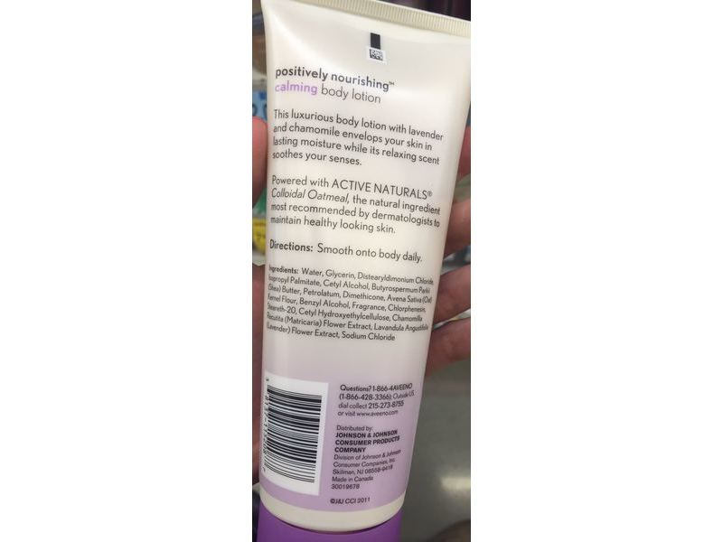 Aveeno Positively Nourishing Calming Lotion, Lavender + Chamomile, 7 fl oz/198 mL