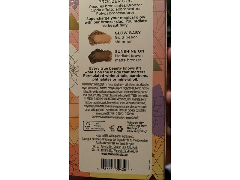 Pacifica Sun Dreams Bronzer Duo, Glow Baby, 0.42 oz