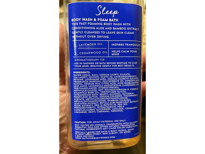 Aromatherapy Sleep Body Wash & Foam Bath, Lavender + Cedarwood, 10 fl oz/295 mL