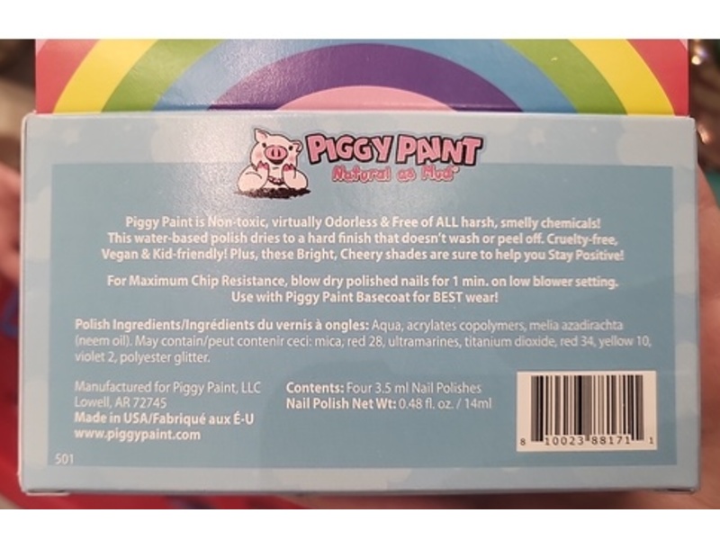 Piggy Paint Nail Polish Set, Stay Positive, Pack Of 4