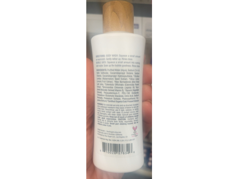 Raw Sugar Kids Watermelon Lemonade Bubble Bath+Body Wash, 3 fl oz/88 mL