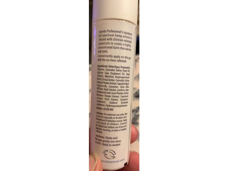 Ananda Professional CBD-Infused Soothing Body Balm Roll-On, Hemp Extract, 1 fl oz/30 mL