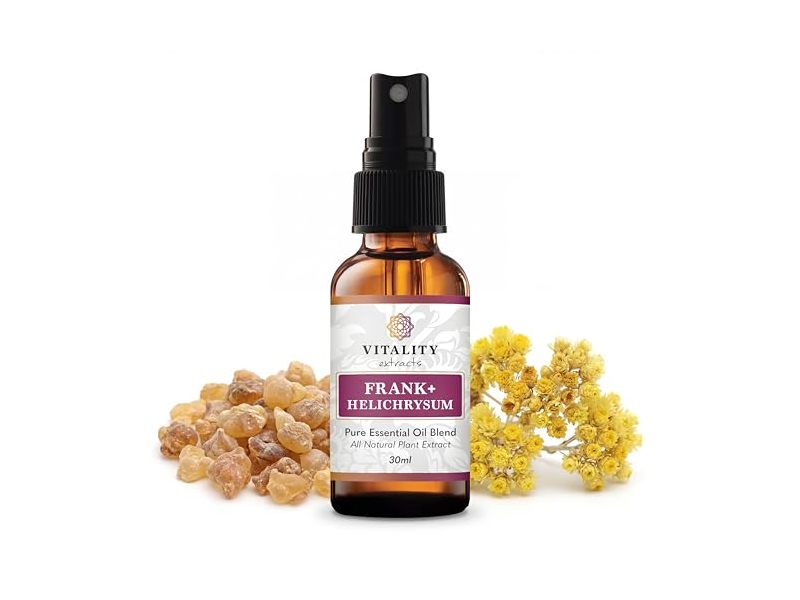 Vitality Extracts Pure Essential Oil Blend, Frank+ Helichrysum, 1.01 fl oz/30 mL