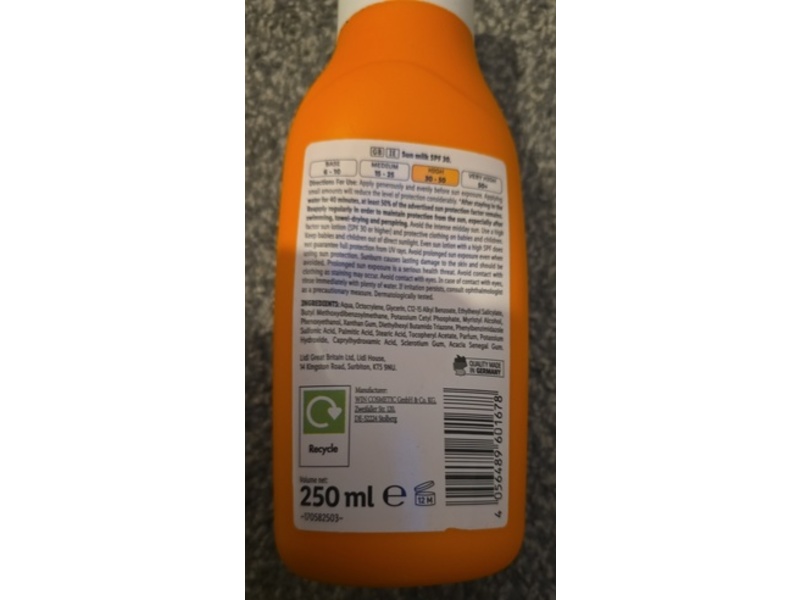 Cien Sun Sun Protect Milk Sun Lotion, SPF 30, 250 mL