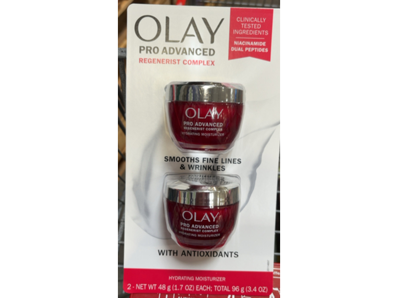 Olay Pro Advanced Regenerist Complex Hydrating Moisturizer, Niacinamide, 1.7 oz/48 g, Pack Of 2