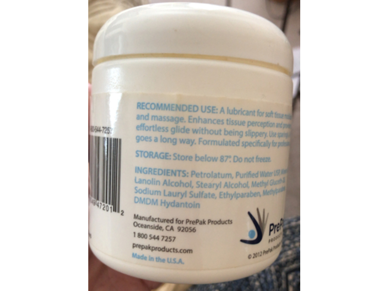 Prepak Free Up Professional Massage Cream, Unscented, 8 oz/227 g