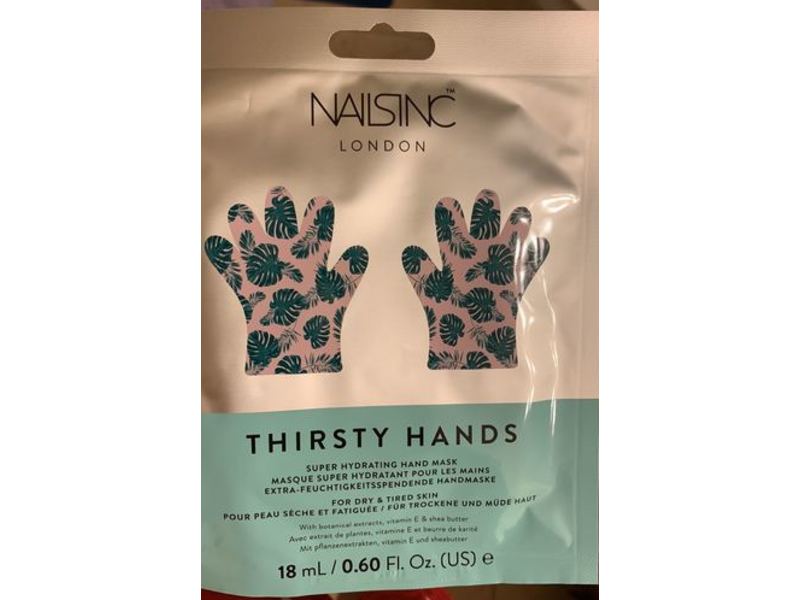 NailsInc Thirsty Hands, Super Hydrating Hand Mask, 0.60 fl oz / 18 mL