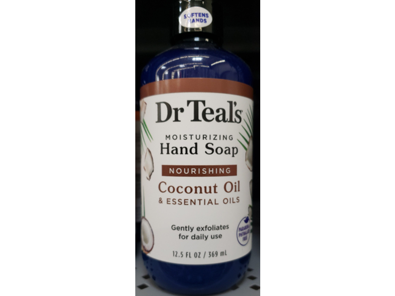 Dr Teal's Moisturizing Hand Soap, Coconut Oil & Essential Oils, 12.5 fl oz/369 mL