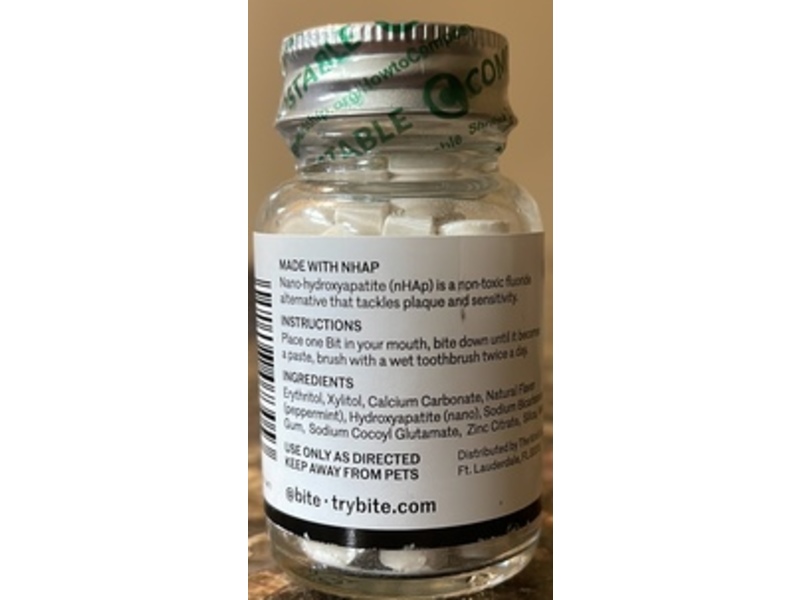 Bite Toothpaste Bits, Natural Peppermint, 1 fl oz, Count 62