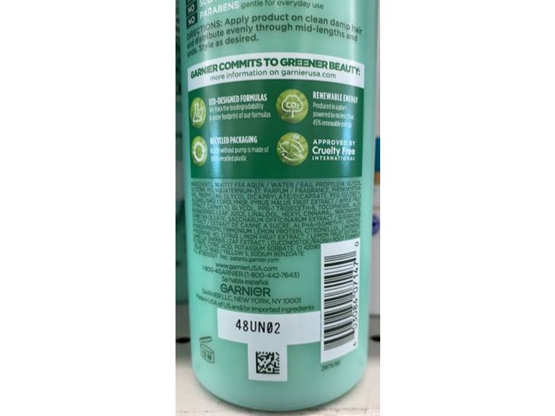 Garnier Fructis Pure Clean 10-In-1 Care + Styling Leave-In Cream, 12 fl oz/355 mL