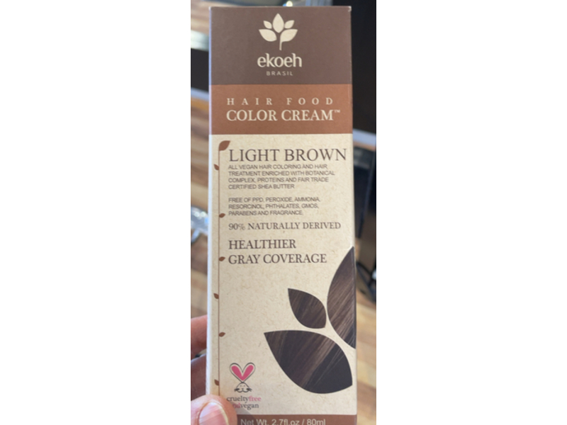 Ekoeh Brasil Hair Food Color Cream, Light Brown, 2.7 fl oz/80 mL