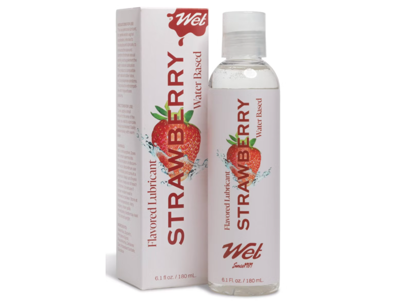 Wet Water Based Flavored Lubricant, Strawberry, 6.1oz/80 mL
