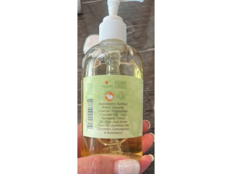 Nourish Lemongrass Rosemary Liquid Soap, Olive Oil + Coconut Oil, 8.75 oz/248.06 g