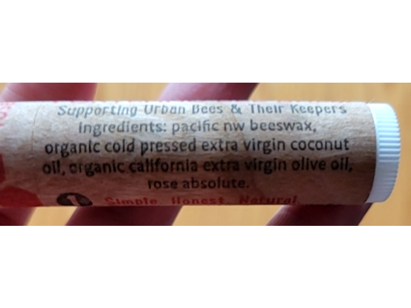 Portland Bee Balm Natural Handmade Beeswax Lip Balm, Rose Garden