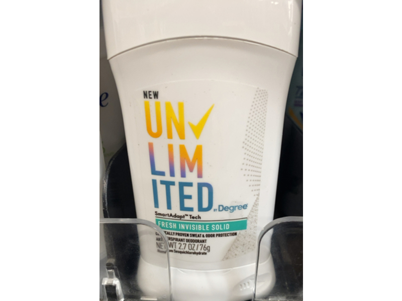Degree Unlimited Fresh Invisible Solid Deodorants & Antiperspirants, 2.7 oz/76 g