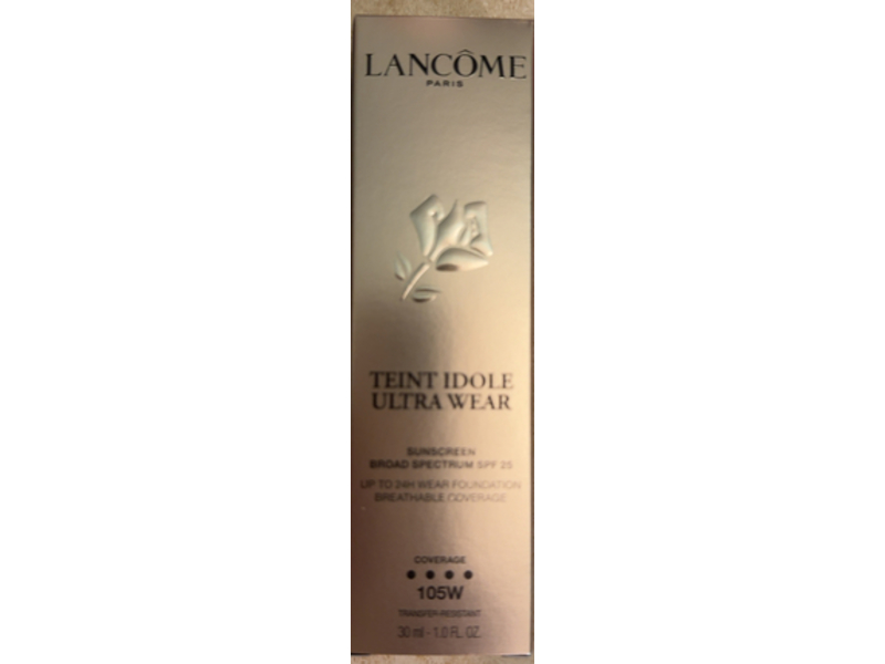 Lancome Teint Idole Ultra Wear Foundation, SPF 25, 105 W, 1 fl oz/30 mL