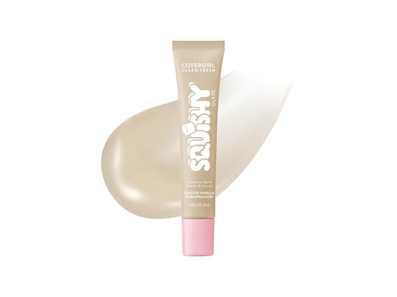 CoverGirl Clean Fresh Squishy Lip Butter Balm, Toasted Vanilla Marshmallow, 0.50 fl oz/15 mL