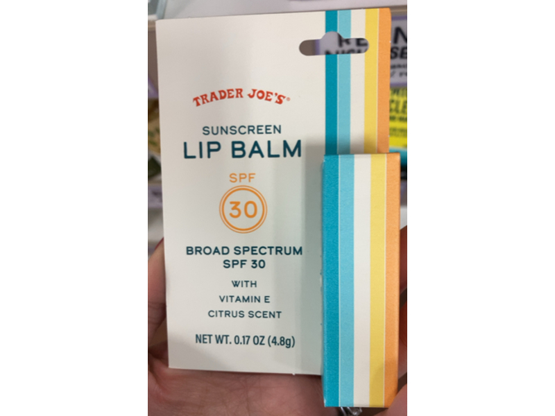 Trader Joe's Sunscreen Lip Balm, SPF 30, Citrus Scent, 0.17 oz/4.8 g