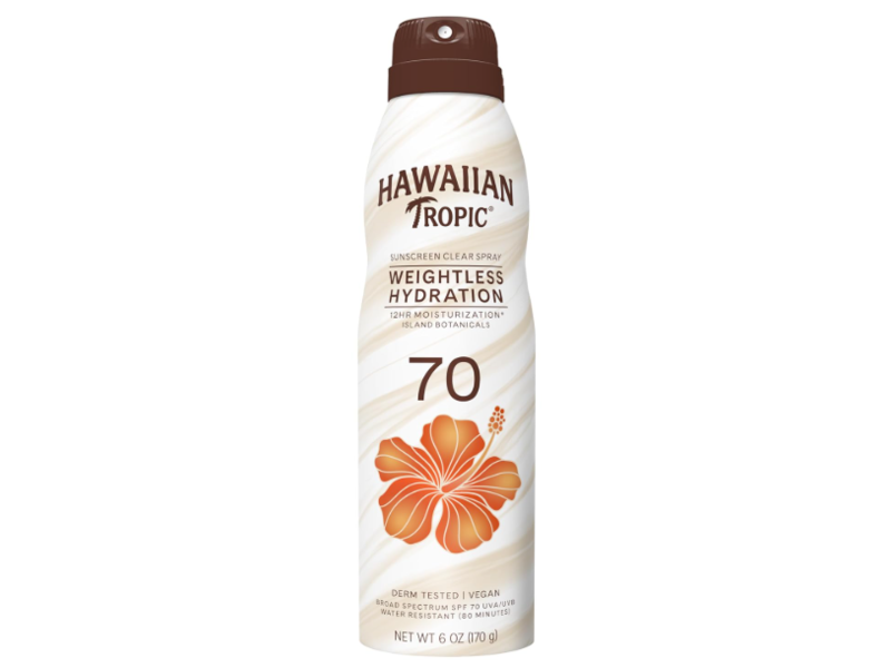 Hawaiian Tropic Sunscreen Clear Spray, SPF 70, 6 oz/170 g