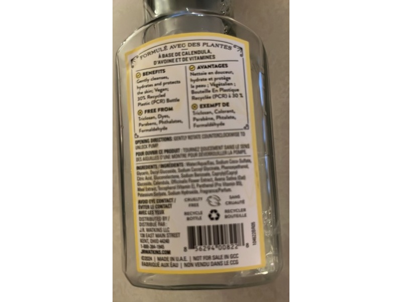 J.R Watkins Foaming Hand Soap, Lemon Gitron, 9 fl oz/266 mL