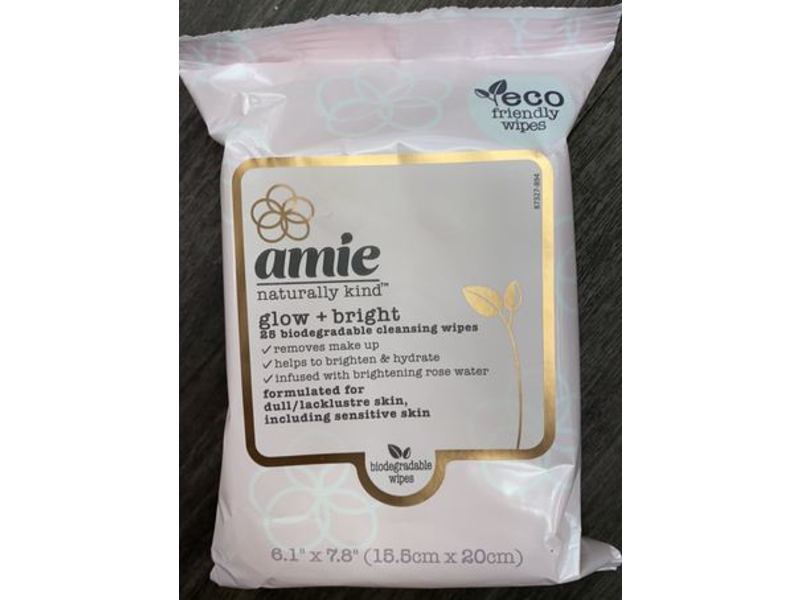 Amie Glow And Bright Cleansing Wipes, 25 Count