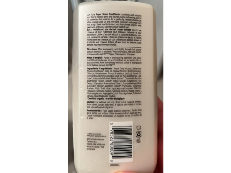 Jason Natural Super Shine Brilliant Conditioner, Apricot, 16 fl oz/473 mL