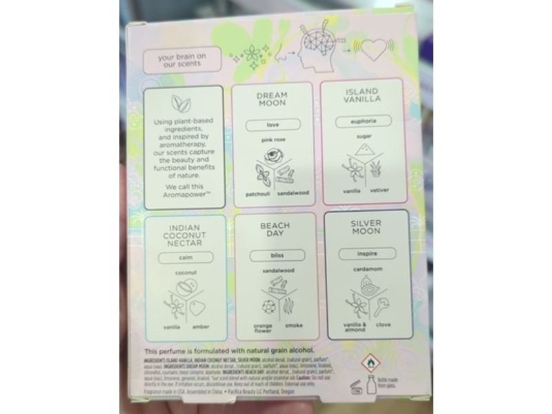 Pacifica Perfume Set, Take Me There, 0.05 fl oz/1.5 mL, Set Of 5