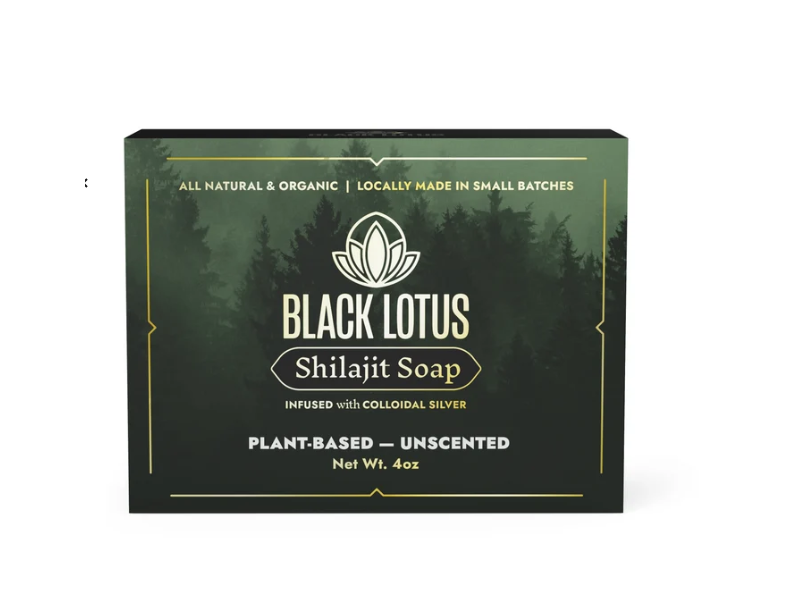Black Lotus Shilajit Soap, Plant-Based - Unscented, 4 oz