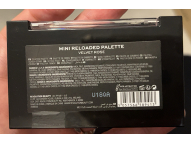 Revolution Mini Reloaded Eyeshadow Palette, Velvet Rose, 0.02 oz/0.7 g