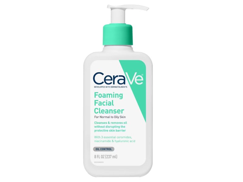 CeraVe Foaming Facial Cleanser, Oil Control, 8 fl oz/237 mL