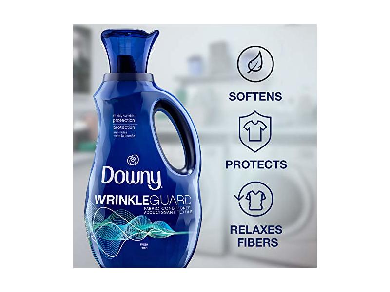 Downy Wrinkleguard Liquid Fabric Softener & Conditioner, Fresh, 48 fl oz