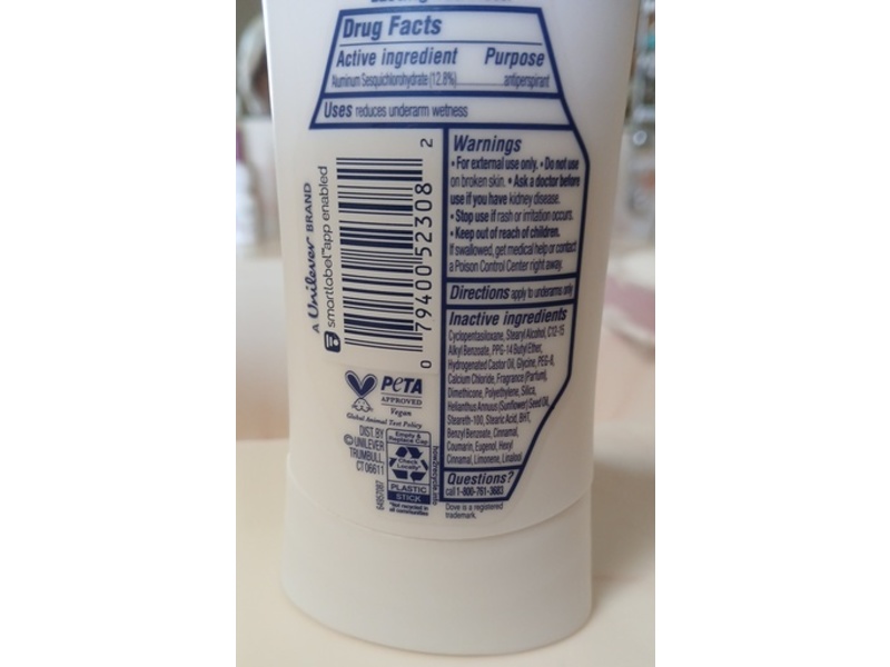 Dove Antiperspirant, Spiced Chai Latte, 2.6 oz/74 g