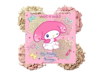 Wet N Wild My Melody & Kuromi Face Quad, My Sweet Glow, 0.5 oz/14 g