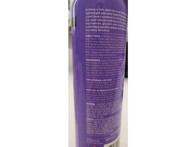 Bali Body 1 Hour Express Tanning Foam, Deep Violet, 7.61 fl oz/200 g