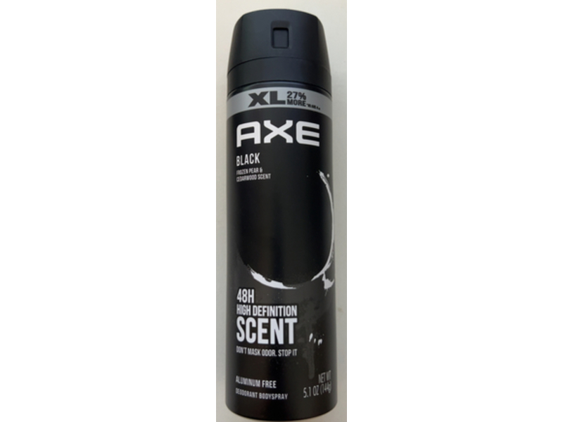Axe Black Deodorant Body Spray, Black, Frozen Pear & Cedarwood Scent, 5.1 oz/144 g