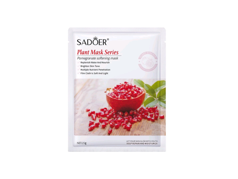 Sadoer Plant Mask Series Softening Facial Mask, Pomegranate, 25 g