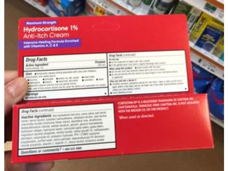 Kroger Hydrocortisone 1% Anti-Itch Cream, Maximum Strength, 1 oz/28 g