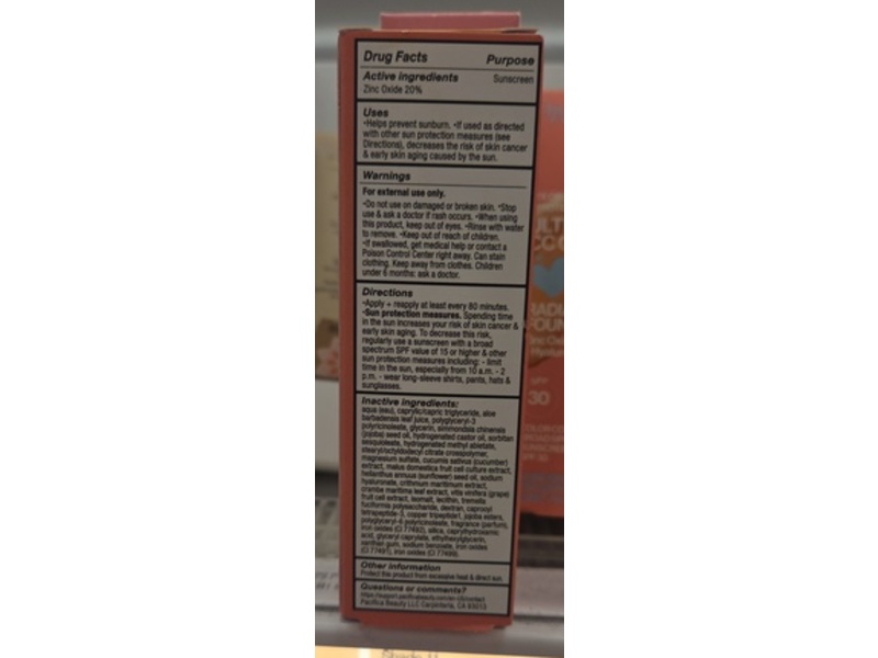 Pacifica Ultra Cc Cream Radiant Foundation, SPF 30, Natural/Medium, 1 fl oz/29 mL