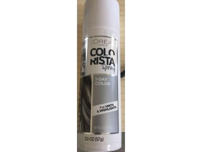 L'Oreal Paris Colorista 1-Day Color Spray, Silver 01, 2 oz/57 g