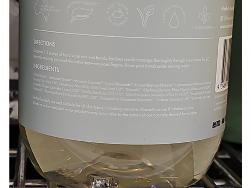 Freshwater Farm Gentle Hand Wash, Lemon Tea Tree Oil, 16.9 fl oz/500 mL