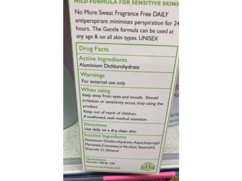 No More Sweat Daily Antiperspirant Deodorant, 80 mL