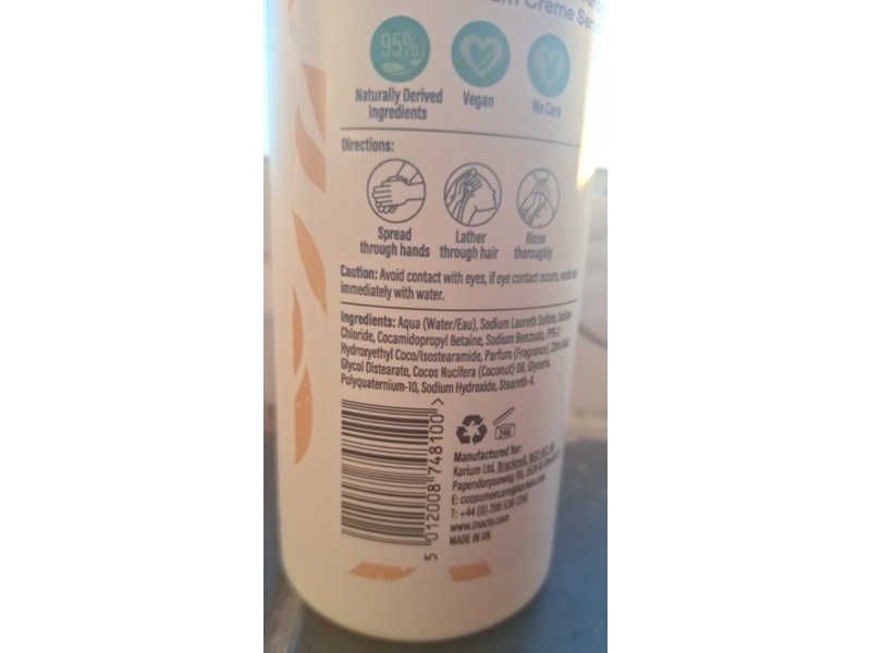 Inecto Naturals Intense Hydration Coconut Shampoo For Dry Hair, 16.9 fl oz/500 mL