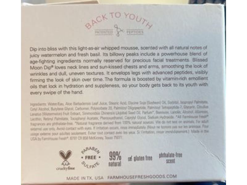 Farmhouse Fresh Blissed Moon Dip Back To Youth Ageless Body Mousse, 8 fl oz/237 mL