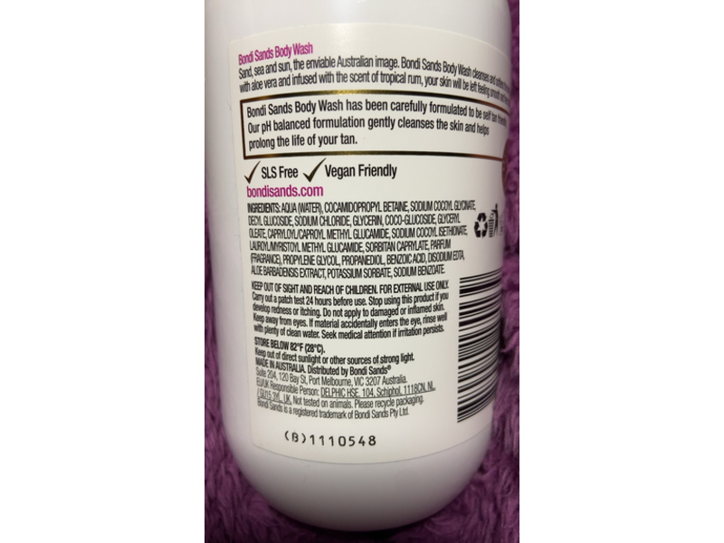 Bondi Sands Body Wash, Tropical Rum, 16.9 fl oz/500 mL