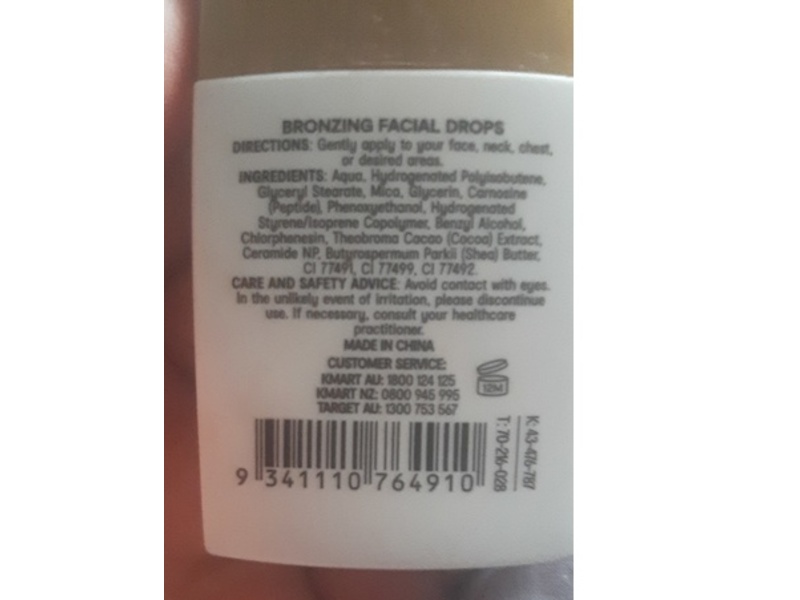 OXX Skincare Nourishing Glow Bronzing Facial Drops, Cocoa Extract & Peptide, 30 mL