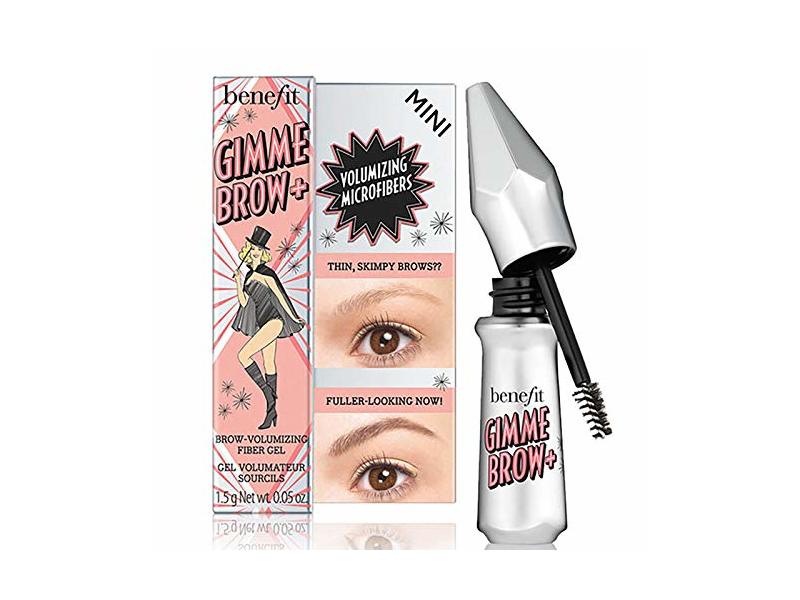 Benefit Mini Gimme Brow+ Volumizing Fiber Gel, Shade 6 Warm Black-Brown, 0.05 oz/1.5 g