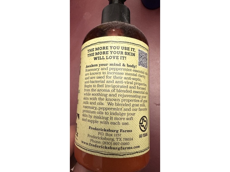 Feddricksburg Farms Texas Hanmade Goat Milk Lotion, River Oaks Rosemary Mint, 8 oz/226 g